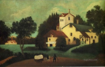 風景 Painting - 工場前のワゴン 1879年 アンリ・ルソー パリ